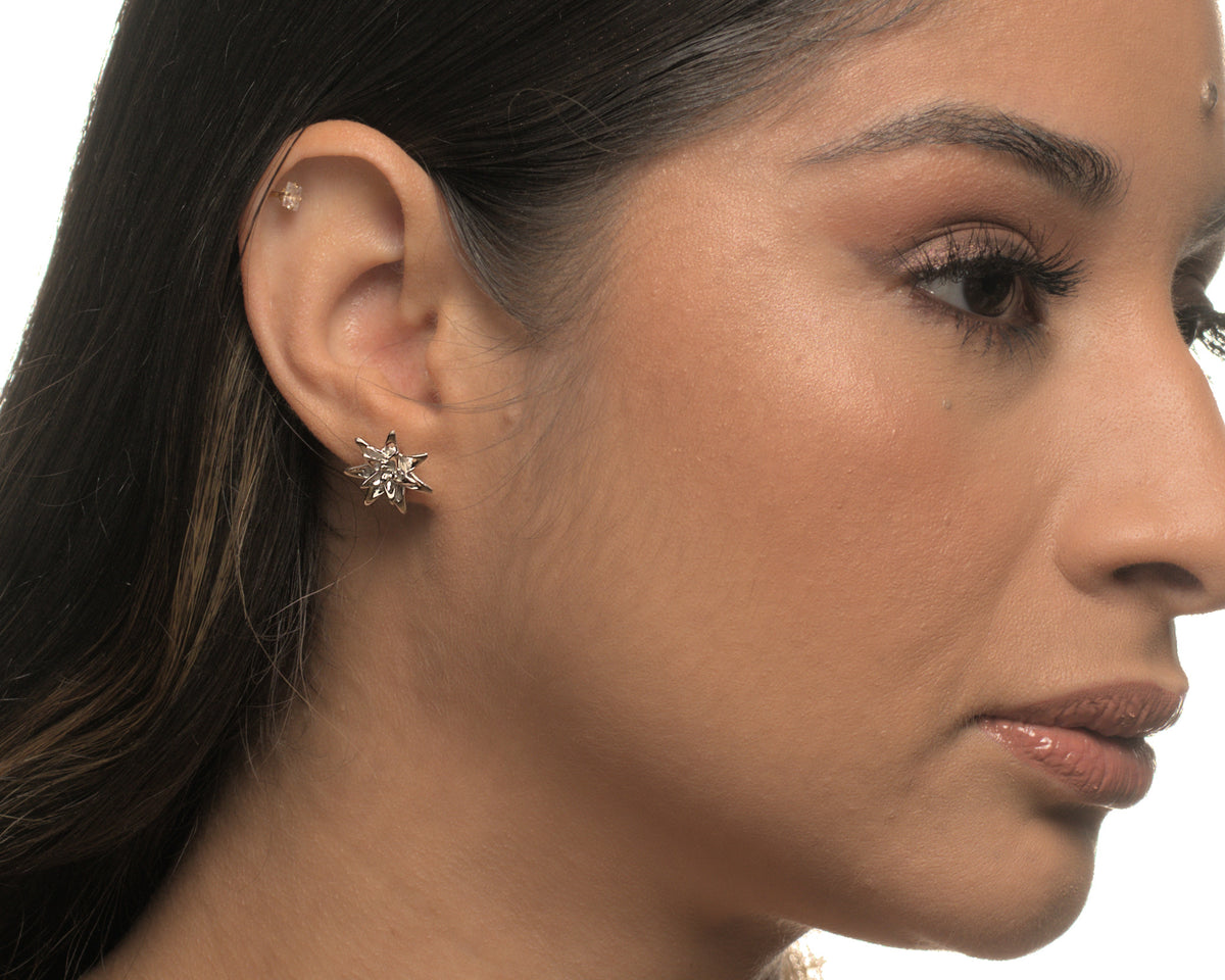 jackie full bloom flower petal earrings lightweight minimalist statement earrings