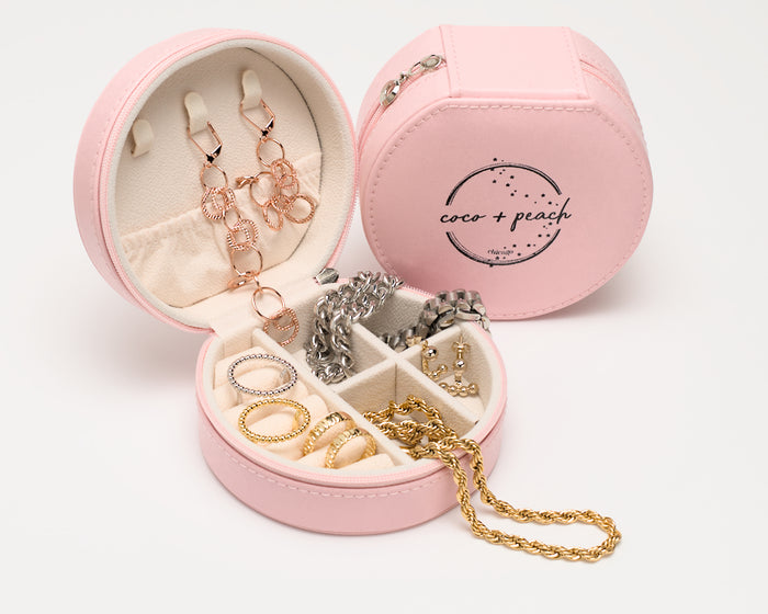 pink jewelry travel case