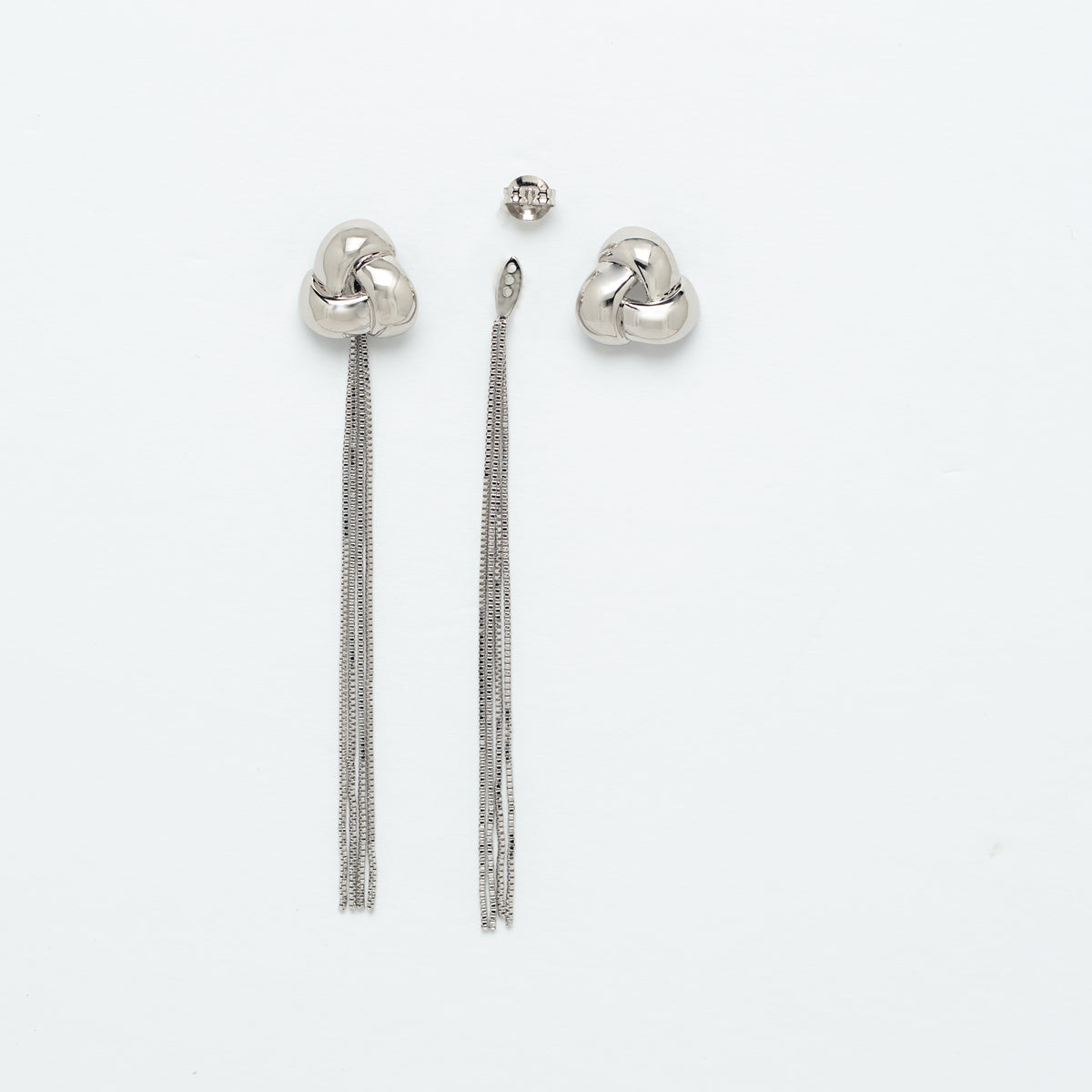 gold plated knot convertible earring fashion jewelry online near me silver