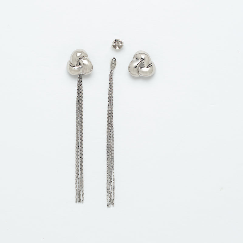 gold plated knot convertible earring fashion jewelry online near me silver