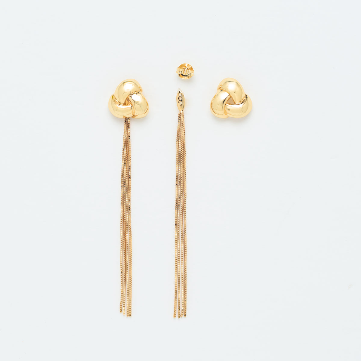 gold plated knot convertible earring fashion jewelry online near me silver