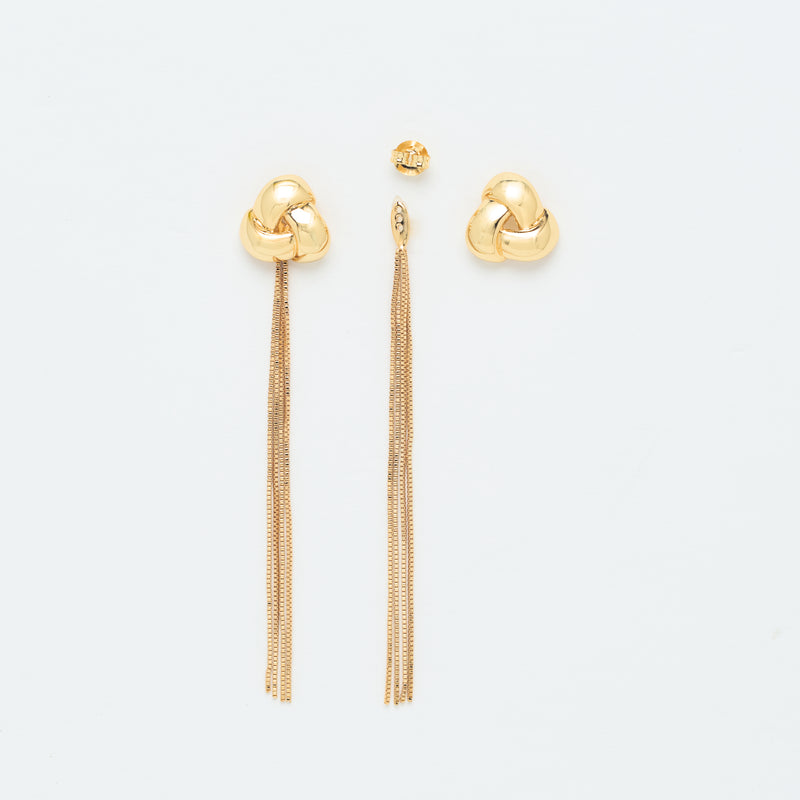 gold plated knot convertible earring fashion jewelry online near me silver